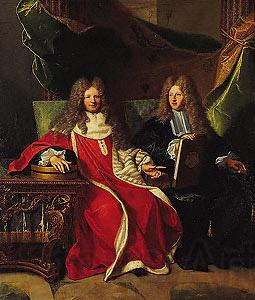 Hyacinthe Rigaud Pierre-Cardin Lebret (1639-1710) and his son Cardin Le Bret (1675-1734), Norge oil painting art